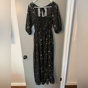 NastyGal size 8 long midi dress Star pattern